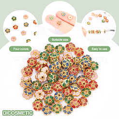 80Pcs 4 Colors Alloy Enamel Bead Caps&nbsp;FIND-DC0001-54