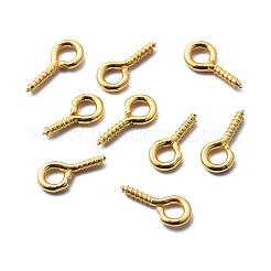 アイアンスクリューアイピンヒートンキャップ  片穴パーツ用  ゴールドカラー  10x5x1.2mm  穴：2.8mm  300個/箱&nbsp;IFIN-YW0001-19G
