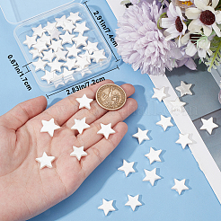 4 連売り天然淡水貝ビーズ 連売り  スター  フローラルホワイト  14x15x2.5mm  穴：0.5mm  約15個/連  7.28インチ（18.5cm）&nbsp;SHEL-BBC0001-15
