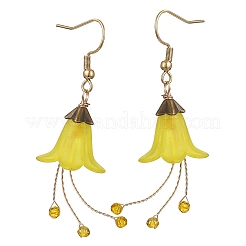 Flower Glass & Acrylic Dangle Earrings&nbsp;EJEW-JE06764