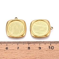 304 Stainless Steel Pendant Cabochon Settings&nbsp;STAS-T067-18G