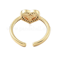 Brass Micro Pave Cubic Zirconia Cuff Rings for Women&nbsp;LS-RJEW-U031-02G