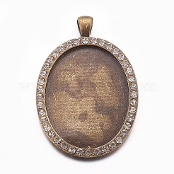 Oval Tibetan Style Alloy Big Pendant Cabochon Settings&nbsp;PALLOY-L164-01-NF