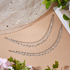 2Pcs Iron Rhinestone Chains with Twisted Chains Boot Strap Chains&nbsp;HJEW-FH00284