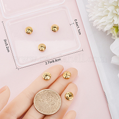 304ステンレススチール製イヤーナット6個  フラットラウンドい耳の後ろ  18KGP本金メッキ  8x3mm  穴：0.8mm&nbsp;STAS-BBC0005-38G