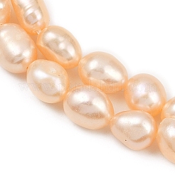 天然養殖淡水パールビーズ連売り  研磨両側  グレード4 A  桃パフ  6~7mm  穴：0.6mm  約44~45個/連  13.39''~13.58''（34~34.5センチメートル）&nbsp;PEAR-P064-20I-03B-01