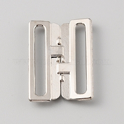 合金ビキニクリップ  ブラの留め具交換パーツ  ランジェリーフロントクロージャー  プラチナ  17.5x18.5x3.4mm  内径：15x2.3mm&nbsp;FIND-WH0418-06A-P