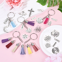 DIY Alloy Pendants Keychain Making Kits&nbsp;DIY-YW0011-42