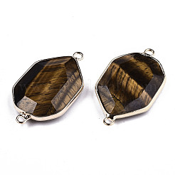 Natural Tiger Eye Links Connectors&nbsp;G-T131-48G-01