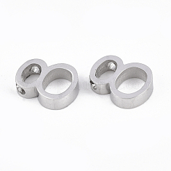 変色しにくい304ステンレススチールペンダント  数  ステンレス鋼色  NUM。8  13x10x3mm  穴：1.8mm&nbsp;STAS-T041-09-8