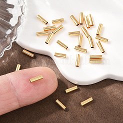 シェグレイスの真鍮製チューブビーズ  コラム  カドミウムフリー＆ニッケルフリー＆鉛フリー  18KGP本金メッキ  6x2mm  穴：1.5mm&nbsp;XGRPCP566-251G