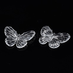 透明なアクリルパーツ  蝶  透明  31x41.5x4.5mm  穴：1.4mm  約200個/500g&nbsp;TACR-N014-009-A01