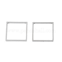 変色しない304ステンレススチール製リンクリング  レーザー切断  正方形  ステンレス鋼色  18x18mm  内径：16mm&nbsp;STAS-S105-T935-3