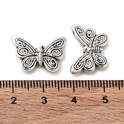 チベット風合金ビーズ  カドミウムフリー＆鉛フリー  蝶  アンティークシルバー  12x18x3.5mm  穴：1mm  約588個/1000g&nbsp;FIND-A035-10AS