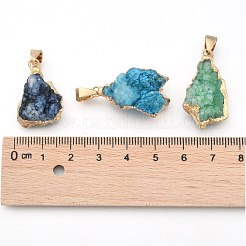 Natural Druzy Agate Pendants&nbsp;G-Q494-76