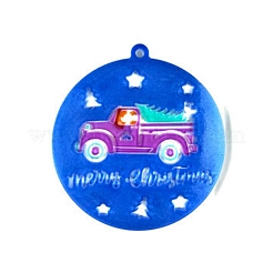 トラックペンダントシリコンモールド付きクリスマスボール  レジン型  UVレジン用  エポキシ樹脂工芸品作り  ディープスカイブルー  81x75x6mm  穴：3mm&nbsp;DIY-K051-23