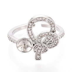 Knot Brass Micro Pave Cubic Zirconia Cup Peg Ring Settings&nbsp;KK-N274-23P