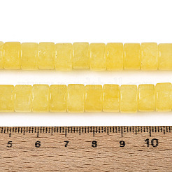 染め加工天然石ホワイトジェイドビーズ連売り  ディスク  ヒシビーズ  ゴールド  10~10.5x4.5~6.5mm  穴：1~1.2mm  約60~78個/連  14.57~15.16''（37~38.5センチメートル）&nbsp;G-T143-17E