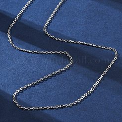 真鍮のアズキチェーンネックレス  304ステンレススチール製カニカン付き  鉛フリー＆カドミウムフリー  長持ちメッキ  ラックめっき  プラチナ  17.60インチ（44.7cm）&nbsp;NJEW-D302-82P