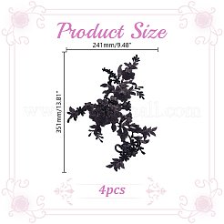Flower Polyester Embroidery Sew on Appliques&nbsp;PATC-WH0020-33C