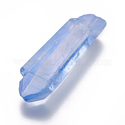 電気メッキ天然水晶ビーズ  穴なし/ドリルなし  ナゲット  30~75x12~20x4~18mm  約32~60個/1000g&nbsp;KK-F757-G06