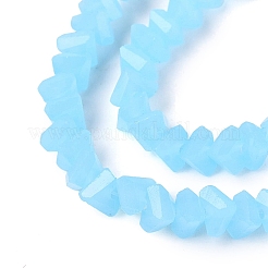 ジェイド風ガラスビーズ連売り  三角形  多面カット  ライトスカイブルー  2~2.5x3.5~4x3.5~4mm  穴：0.8~0.9mm  約126~132個/連  13.78~14.96インチ（35~38cm）&nbsp;GLAA-N020-3mm-06