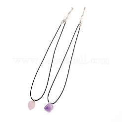 Nuggets Natural Amethyst Pendant Necklace&nbsp;LS-NJEW-WH0002-08