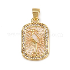 Brass Micro Pave Cubic Zirconia Pendants&nbsp;KK-D424-21G