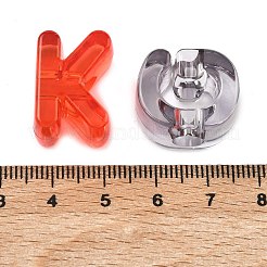 アクリルヨーロピアンビーズ  大穴ビーズ  文字L  ミックスカラー  18.5~21x11~20.5x13mm  穴：6mm  約173個/500g&nbsp;MACR-L016-08