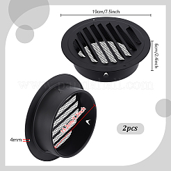 ステンレス製レンジフードフラットヘッド排気管  ブラック  190x60mm  穴：4mm  内径：132mm&nbsp;AJEW-WH0609-671B