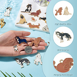 17Pcs 17 Styles Alloy Enamel Pendants&nbsp;ENAM-TA0010-79