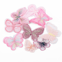 36Pcs 9 Style Butterfly Organgza Lace Embroidery Ornament Accessories&nbsp;DIY-BT0001-49
