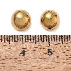 304ステンレススチールビーズ  半円  イオンプレーティング（ip）  18KGP本金メッキ  8x6.5mm  穴：1.3mm&nbsp;SA-CBA740F-08G
