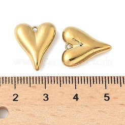 304ステンレスペンダント  ハートチャーム  イオンプレーティング（ip）  18KGP本金メッキ  16.5x14x4.5mm  穴：1.2mm&nbsp;STAS-L293-12G