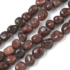 天然石ロードナイトビーズ連売り  ナゲット  タンブルストーン  6~8.5x6~7.5x5~8mm  穴：0.9mm  約27~35個/連  9.84~11.02''（25~28センチメートル）&nbsp;GG-CBA9392-05