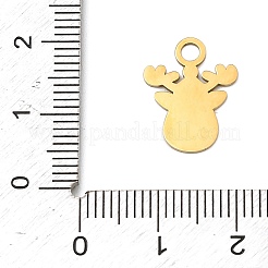 クリスマス 304 ステンレススチール エナメルペンダント  カドミウムフリー＆鉛フリー  エルク  15.5x12x0.8mm  穴：2.5mm&nbsp;STAS-I356-02G-02