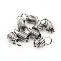変色防止201ステンレススチールターミネーター  コイルコードエンド  ステンレス鋼色  10.8x5mm  穴：3.5mm  内径：3.5mm&nbsp;STAS-I149-14C