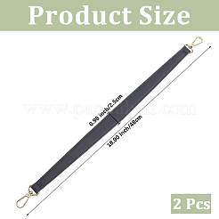 PUレザーバッグハンドル2個  バッグ交換用アクセサリー  ライトゴールド  ブラック  480x25mm&nbsp;FIND-CL0001-20