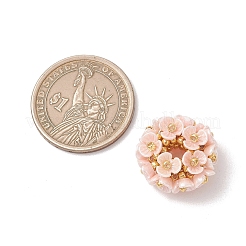 樹脂模造パールビーズ  花  ガラスシードビーズ付き  ミックスカラー  19.5~20x11mm  穴：5~5.5mm&nbsp;PALLOY-MZ01261