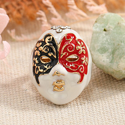 Alloy Enamel Adjustable Rings&nbsp;FS-WG64B68-01