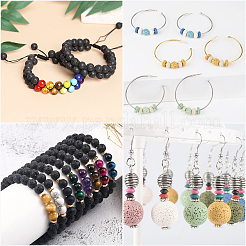 3 Strands 3 Style Synthetic Lava Rock Beads Strands&nbsp;G-OC0002-05A