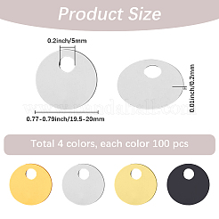 66g 4色プラスチックペンダント  フラットラウンドのチャーム  ミックスカラー  19.5~20x0.2mm  穴：5mm&nbsp;KY-GF0001-76