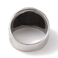 バイキング 304 ステンレススチール オーディン レイヴン 指輪  男性用ワイドバンドリング  アンティークシルバー  19mm  usサイズ13（22.2mm）&nbsp;RJEW-U005-11AS