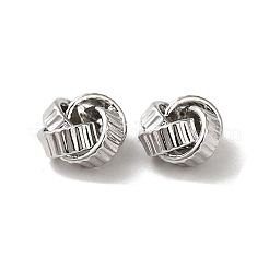 真鍮ビーズ  カドミウムフリー＆ニッケルフリー＆鉛フリー  結び目ツイスト  プラチナ  6.5x4mm  穴：1.6mm&nbsp;KK-B079-21P