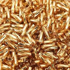 ガラスツイストビューグルビーズ  銀並ぶ  ゴールデンロッド  6.5x2mm  穴：0.8mm  約15000個/ポンド&nbsp;SEED-C004-07B