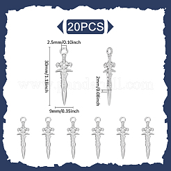 20Pcs 304 Stainless Steel Pendants&nbsp;STAS-UN0063-60
