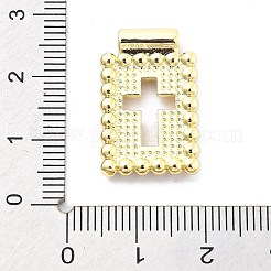 真鍮チャーム  アブソリュートプラスチック模造パール  長持ちメッキ  カドミウムフリー＆鉛フリー  18KGP本金メッキ  クロス  23x14.5x3mm  穴：1.8mm&nbsp;KK-Q006-33G-02