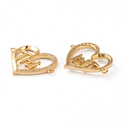 Brass Micro Pave Clear Cubic Zirconia Links&nbsp;ZIRC-Z007-15G