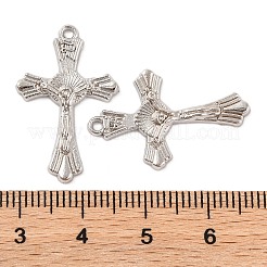 合金のチベット風チャーム  イースターのために  イエスの十字架  プラチナ  26x17x2mm  穴：1mm&nbsp;X-TIBEP-D901-P
