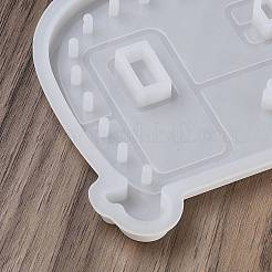 バレンタインデー DIY シリコン製オーナメント型  レジン型  UVレジン用  エポキシ樹脂工芸品作り  バス  ホワイトスモーク  95x130x8mm&nbsp;SIMO-R010-02B